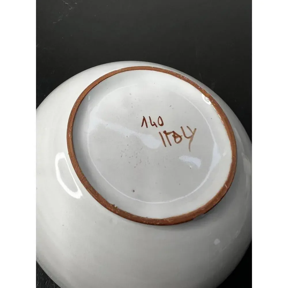 Hand-Painted Ceramic Bowl with Floral Design Made in Italy